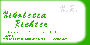 nikoletta richter business card